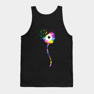 Autism T-ShirtAutism Flower Daisy Dandelion Be Kind Funny Autism Awareness T Shirt Tank Top